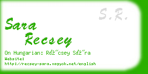 sara recsey business card